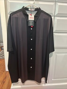 HOO Men’s Black Short-Sleeve Button-Up Shirt NWT